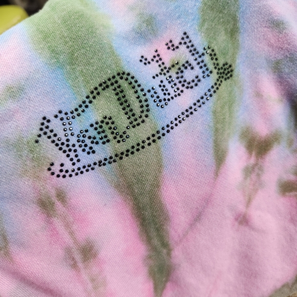 Women's Von Dutch Pink and Green Tie-Dye Hoodie and Sweats Set. Size Large. - Picture 12 of 16